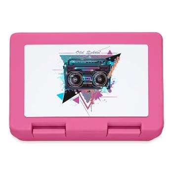 Magnétophone cassette au look graffiti fluo des années 80 - Boîte à goûter - rose - Devant