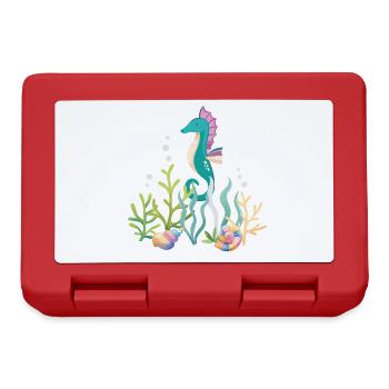 Meeresaquarium Seepferdchen Design - Brotdose - Rot - Vorne