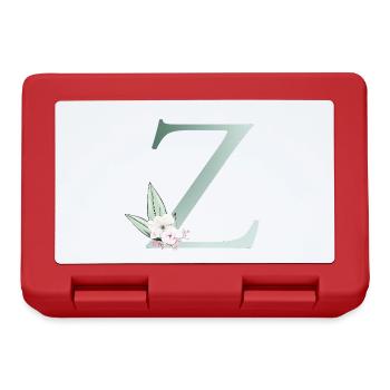 Z Monogram, Floral, Personalizable - Lunchbox - red - Front