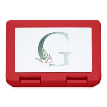 G Monogramm, Floral, personalisierbar - Brotdose - Rot - Vorne