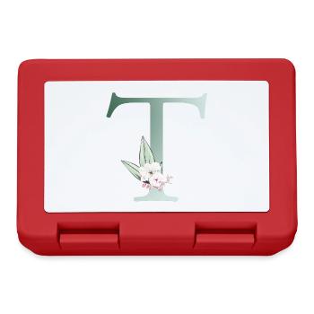 T Monogramm, Floral, personalisierbar - Brotdose - Rot - Vorne