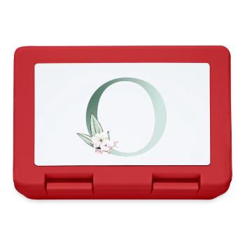 O Monogramm, Floral, personalisierbar - Brotdose - Rot - Vorne