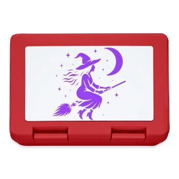 Witch Flying Moon Witchcore Motif - Lunchbox - red - Front