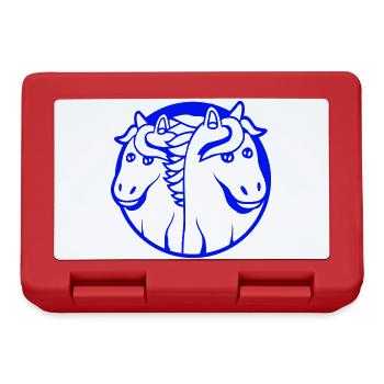 2 Chevaux Homme Femme Amoureux Amis Amour Équipe - Boîte à goûter - rouge - Devant