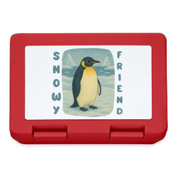Pinguin-Schneefreund - Brotdose - Rot - Vorne
