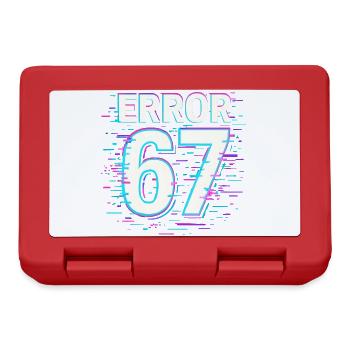 Error 67 Six Seven Glitch Cyber Meme Gift Idea - Lunchbox - red - Front