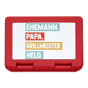 Maître du grill Papa Père Héros Hommes du barbecue - Boîte à goûter - rouge - Devant