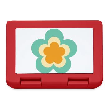 70er Jahre Blume Muster Hippie Geschenk - Brotdose - Rot - Vorne