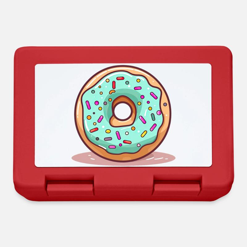 Donut Mint Blue Sparkle - Lunchbox - red