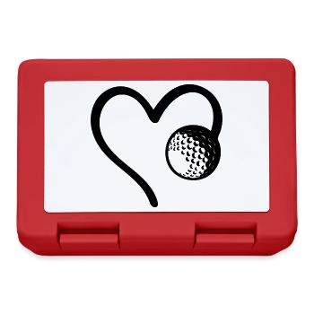 Golf Ball Heart Golfer - Lunchbox - red - Front