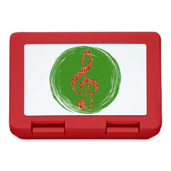 Merry Christmas Green Festive Melody - Lunchbox - red - Front