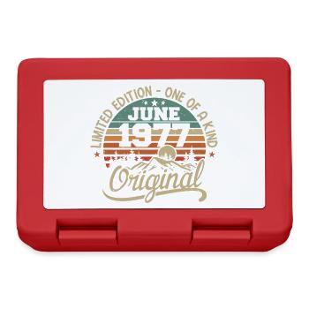 1977 June 1977 original - June 1977 Anniversary - Lunchbox - red - Front