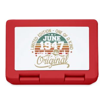 1947 June 1947 Original - June 1947 Anniversary - Lunchbox - red - Front