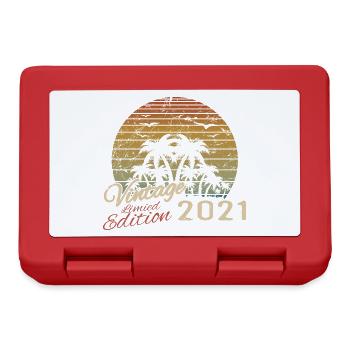 Jahrgang 2021 Geburtstagsgeschenk 2021 Retro 2021 - Brotdose - Rot - Vorne