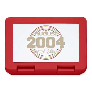 Millésime Né(e) Août 2004 Cadeau Anniversaire 2004 - Boîte à goûter - rouge - Devant