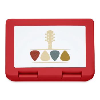 Vintage Guitar Pick Guitarist Gift - Lunchbox - red - Front