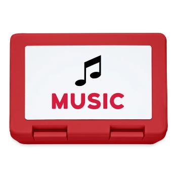 ★ Designfarben änderbar ★ Music (Note) - Brotdose - Rot - Vorne