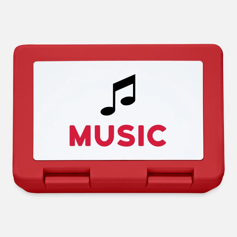 ★ Designfarben änderbar ★ Music (Note) - Brotdose - Rot