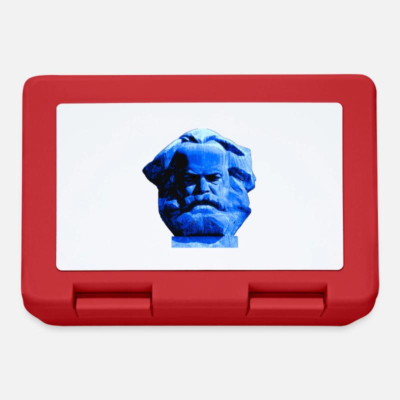 Monument Karl Marx, Chemnitz Nischel. Bleu foncé - Boîte à goûter - rouge