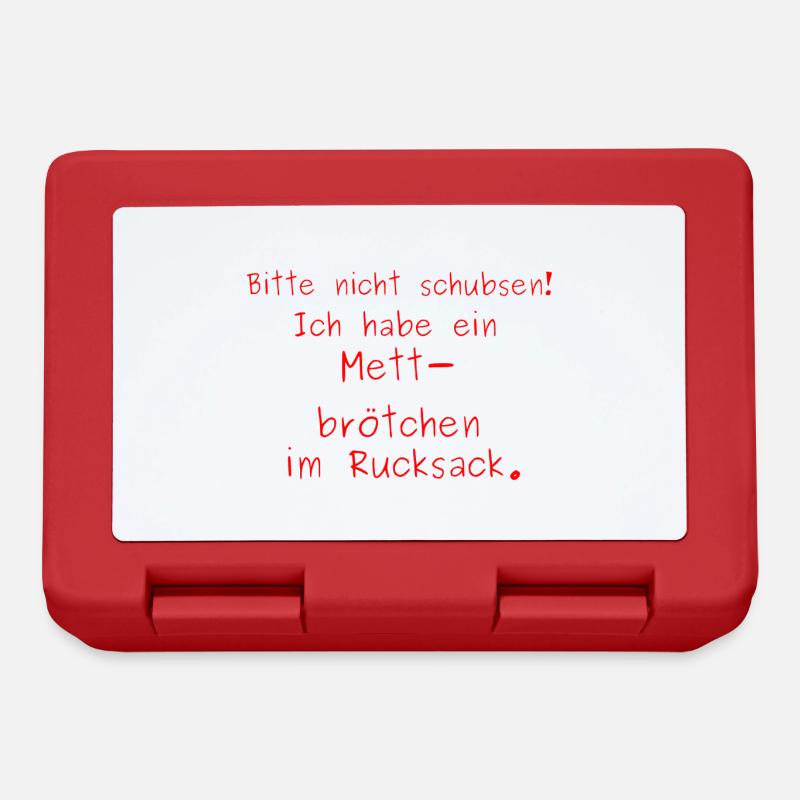 Mettbrötchen im Rucksack - Brotdose - Rot