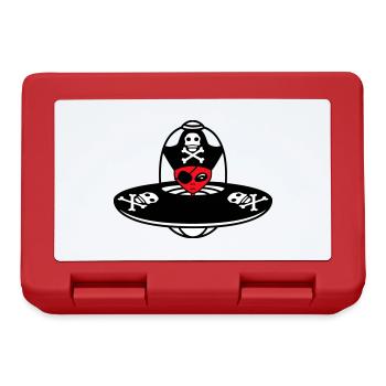 Alien Pirate Ufo Captain Cap Funny Alien - Lunchbox - red - Front
