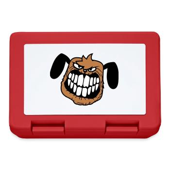 chien monstre méchant dangereux dents sourire sourire - Boîte à goûter - rouge - Devant