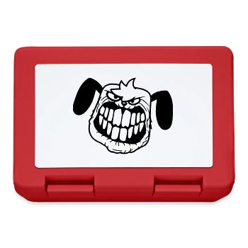 chien monstre méchant dangereux dents sourire sourire - Boîte à goûter - rouge - Devant