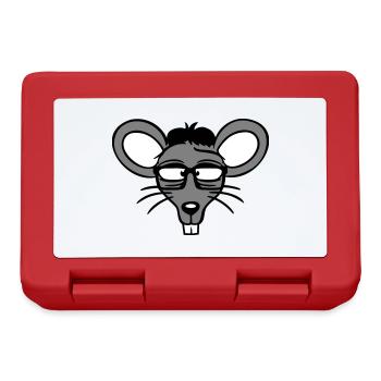 Maus Nerd Geek Hornbrille Schlau Intelligent Freak - Brotdose - Rot - Vorne
