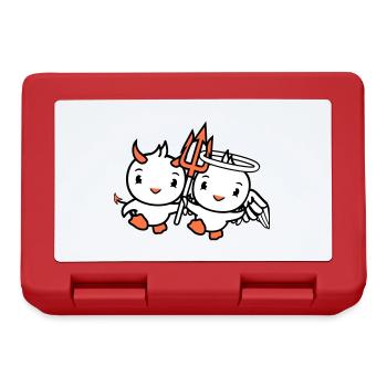 Birds Angel Sky Devil Horns Satan Hell Evil - Lunchbox - red - Front