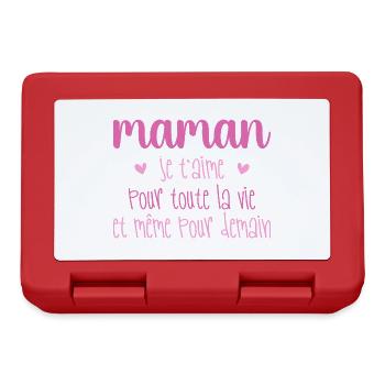 Maman je t'aime, Mère, Bébé, Naissance, Amour - Boîte à goûter - rouge - Devant