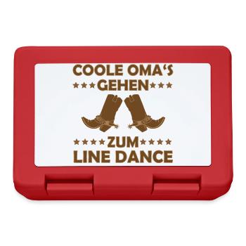 Linedance Oma Geschenk - Brotdose - Rot - Vorne