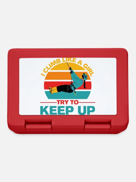 Climb Like A Girl Girl Rock Climbing - Lunchbox - red