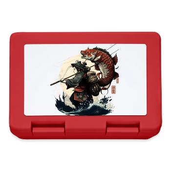 Japanese warrior catches a big fish - Lunchbox - red - Front