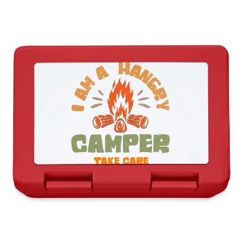 Ich bin ein hungriger Camper - Brotdose - Rot - Vorne
