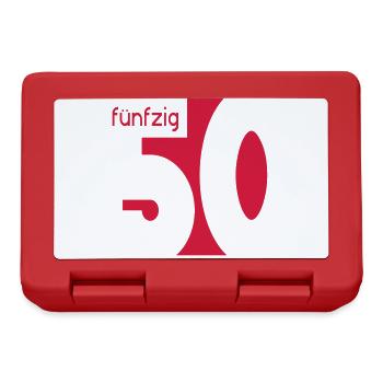 50. Geburtstag - Brotdose - Rot - Vorne