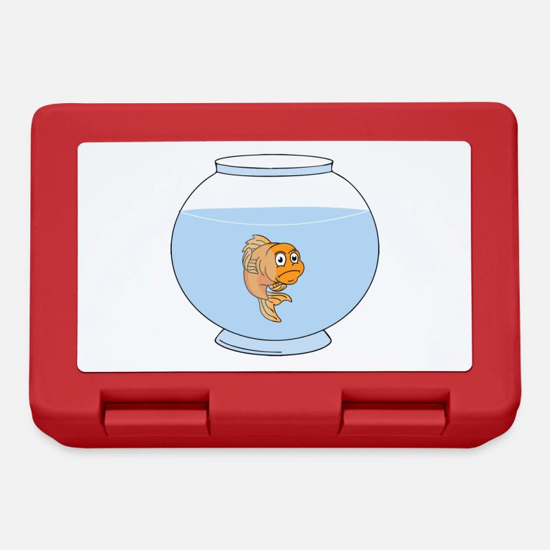 Goldfisch im Goldfischglas - Brotdose - Rot