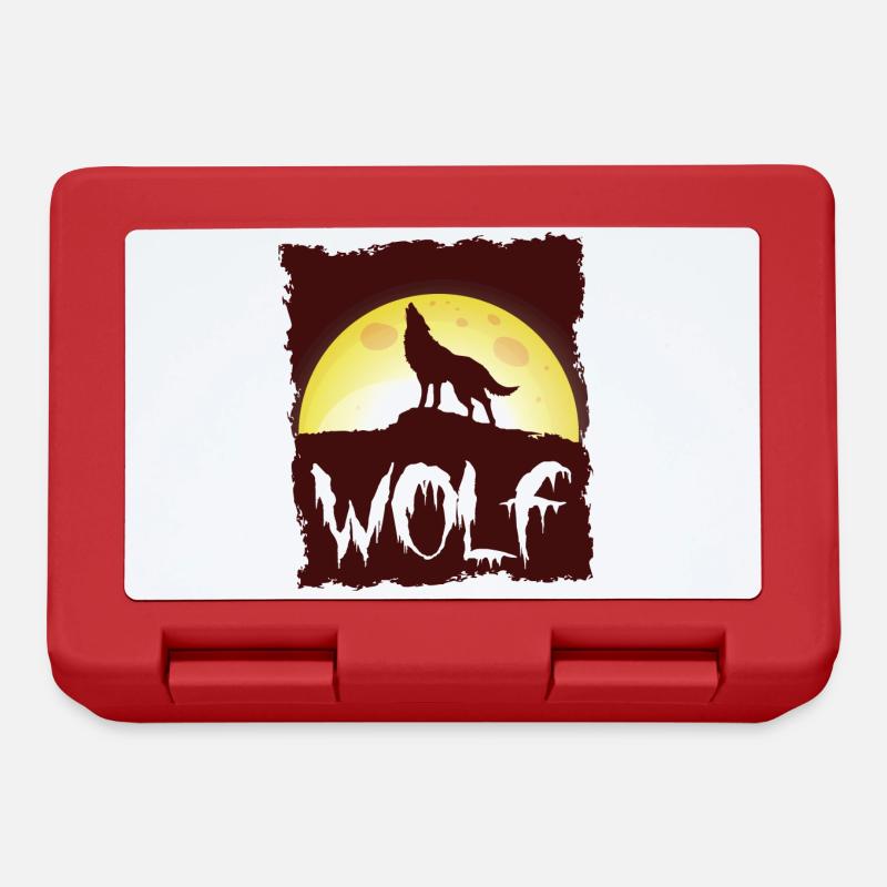 wolf - Lunchbox - red