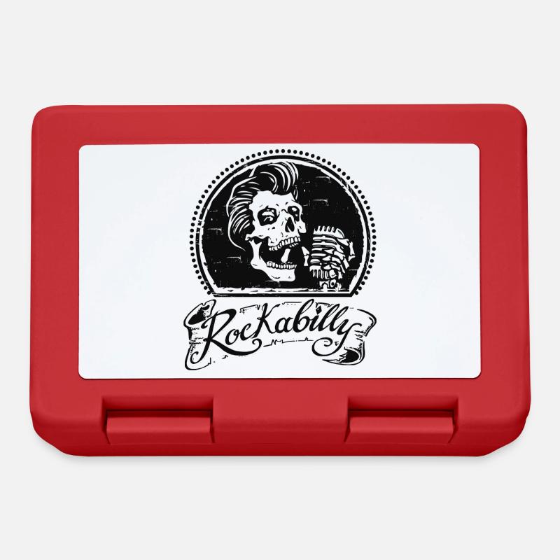 Tête de mort de Rockabilly - Boîte à goûter - rouge