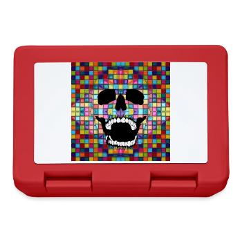 Crâne en mosaïque coloré - Boîte à goûter - rouge - Devant