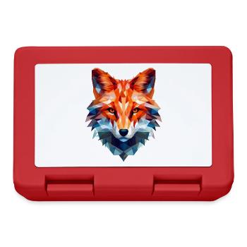 Geometrischer Fuchs Kopf in Dreieck Optik - Brotdose - Rot - Vorne