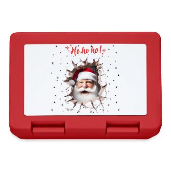 Der Weihnachtsmann lugt durch ein Loch in der Wand - Brotdose - Rot - Vorne