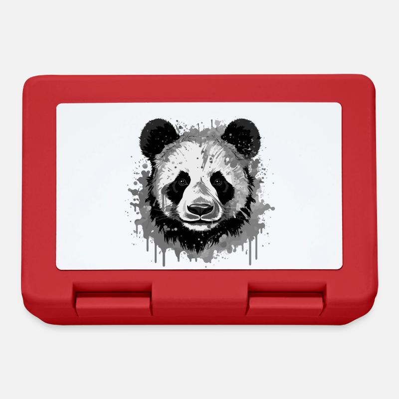 Panda Kopf Porträt Tier - Brotdose - Rot