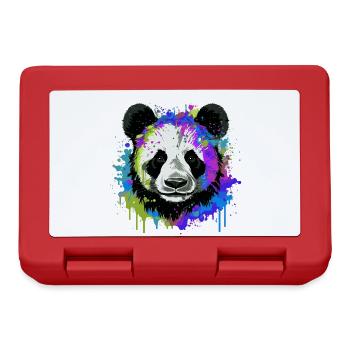 Panda Kopf Porträt Bunt - Brotdose - Rot - Vorne