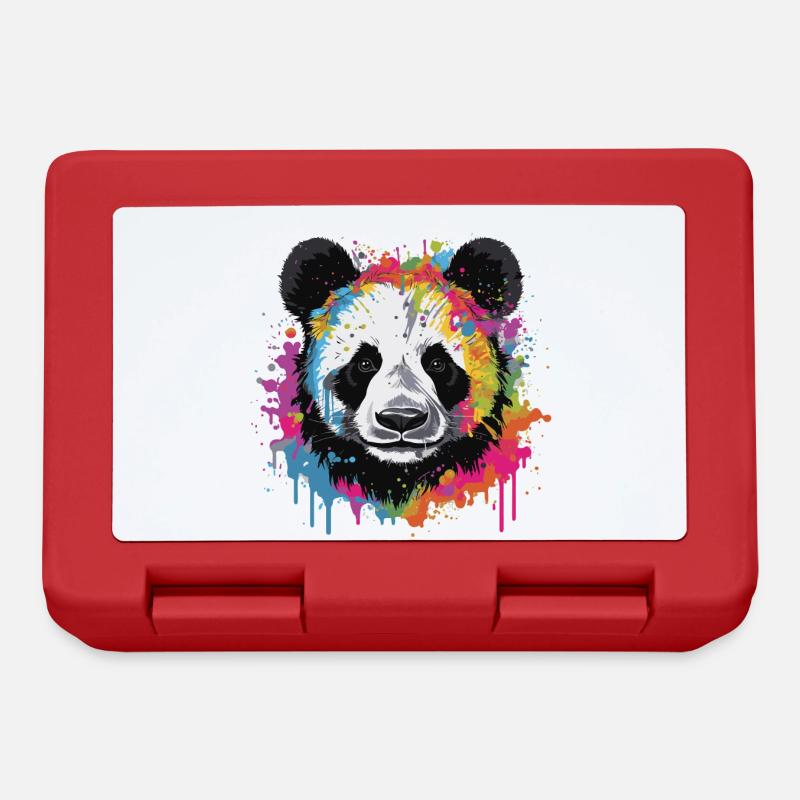 Tête Panda Pop Art - Boîte à goûter - rouge