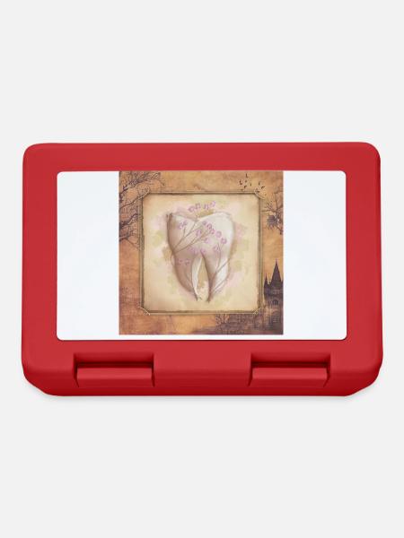 Vintage Art for Dentist & Dental Assistant - Lunchbox - red