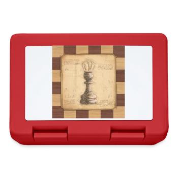 Schach König / Königin. Altmodischer vintage Stil. - Brotdose - Rot - Vorne