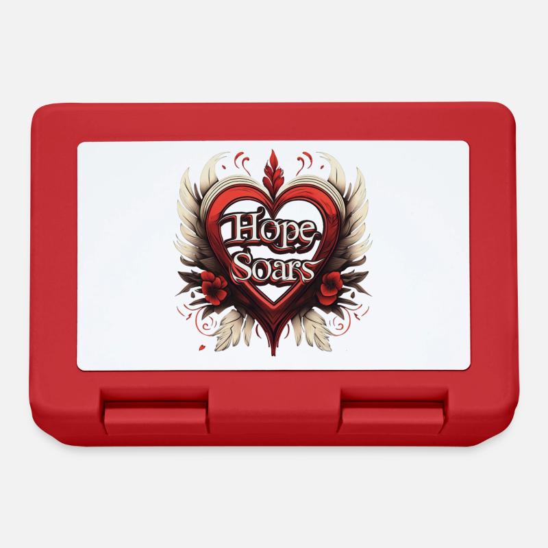 Hope Soars in a Heart with Wings - Lunchbox - red