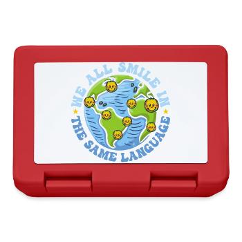 We All Smile In The Same Language Fun ESL Teacher - Lunchbox - red - Front