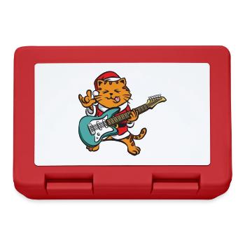 Guitariste Guitare Comic Cat Noël - Boîte à goûter - rouge - Devant