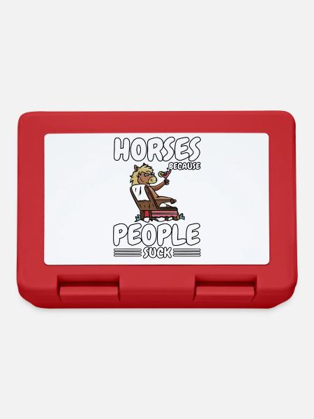 Comic Pferd Pferdesprüche Horses Cause People Suck - Brotdose - Rot